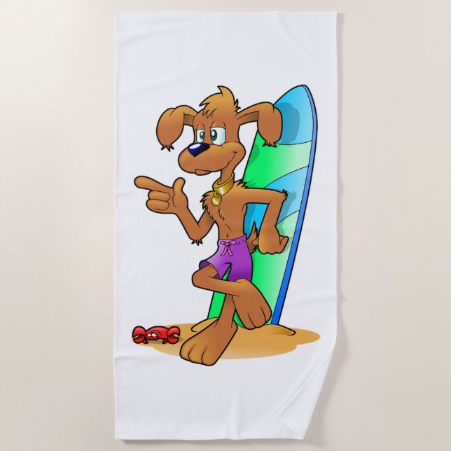 Surfer Dog Strandtuch (Vorderseite)