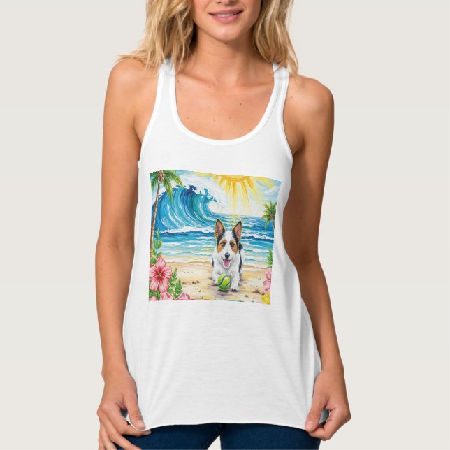 Surfer Dog Tank Top: Fun in the Sun (Vorderseite)