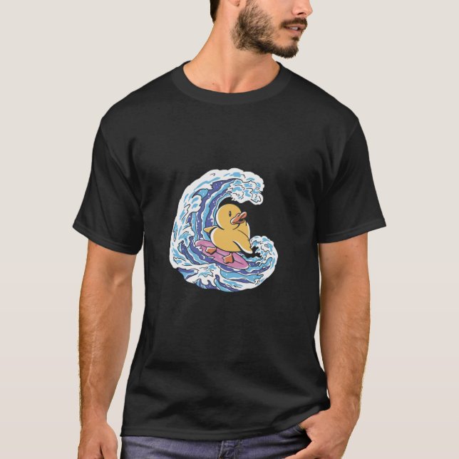 Surfer Duck Waves Surf Fun T-Shirt (Vorderseite)