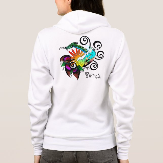 Surfer Dude Cartoon Hoodie (Rückseite)