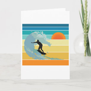 Surfer Dude Vintage Sonnenuntergang Karte