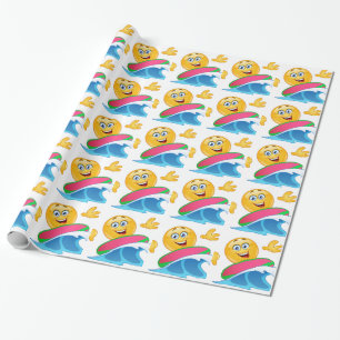 Surfer-Emoji Geschenkpapier
