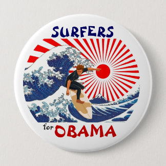 Surfer für Obama Button