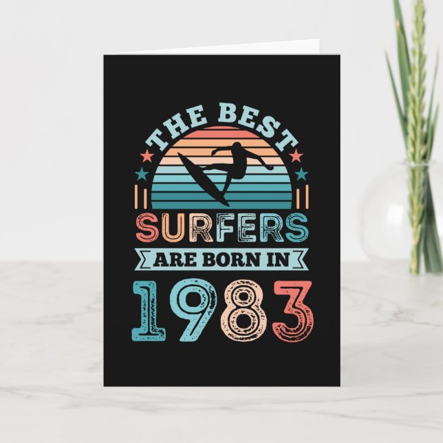 Surfer geboren 1983 40. Geburtstag Surfgeschenk Karte (Vorderseite)