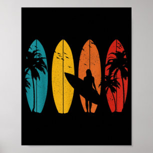 Surfer-Geschenk Vintage-Surfen Surfbrett Strand Poster