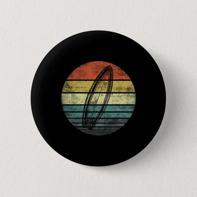 Surfer-Geschenke Retro-Sonnenuntergang-Surfboard-S Button (Vorderseite)