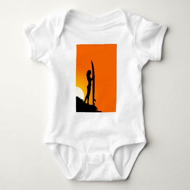 Surfer Girl Baby Strampler (Vorderseite)