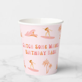 Surfer Girl Birthday Paper Cups Pappbecher