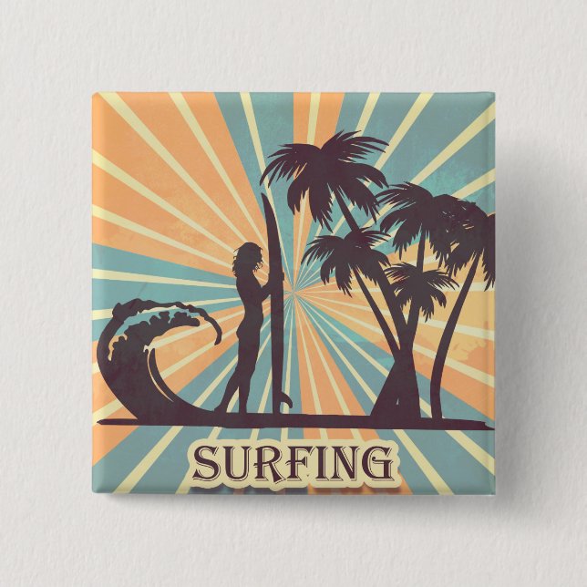 Surfer Girl Button (Vorderseite)