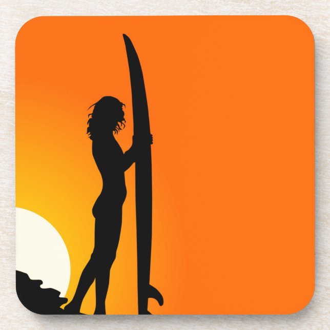 Surfer Girl Cork Untersetzer (Vorderseite)