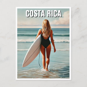 Surfer Girl Costa Rica Postkarte