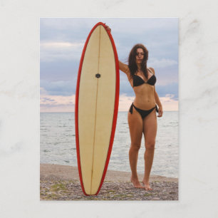Surfer Girl Foto Postkarte
