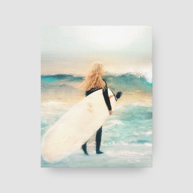 Surfer Girl Ocean Waves | Beach House Leinwanddruck (Von Creator hochgeladen)