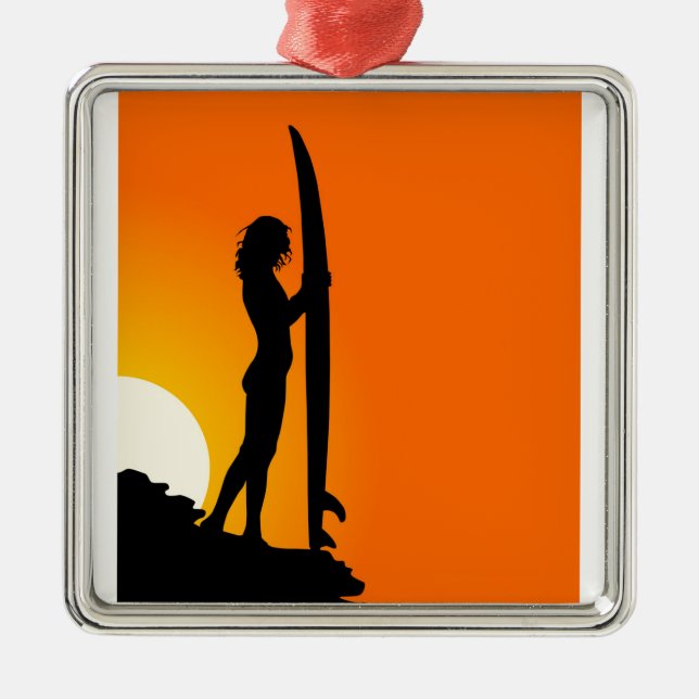 Surfer Girl Ornament (Vorne)