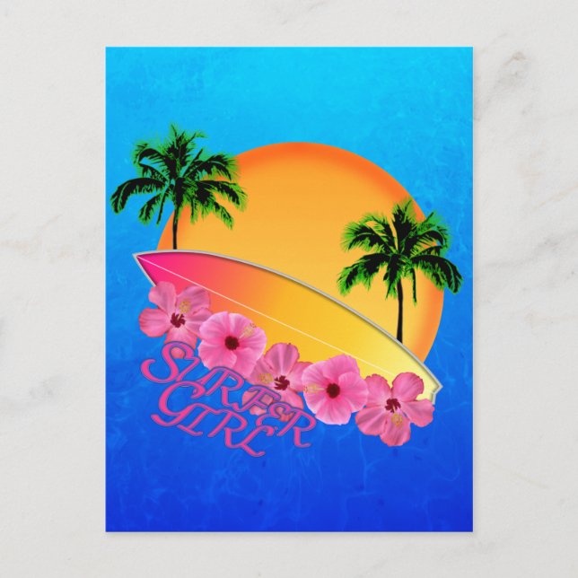 Surfer Girl Postkarte (Vorderseite)