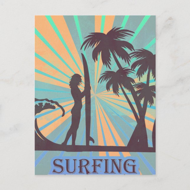 Surfer Girl Postkarte (Vorderseite)