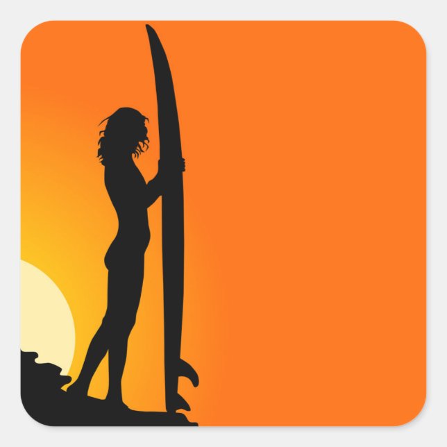 Surfer Girl Sticker (Vorderseite)