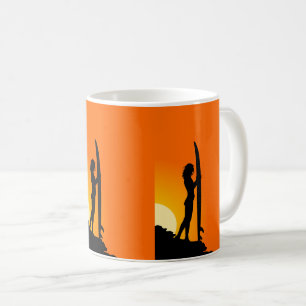 Surfer Girl Sunset Dreamscape Kaffeetasse