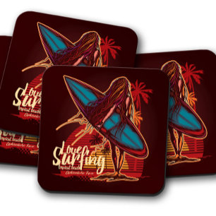 Surfer Girl Untersetzer Set Fun Surfer Untersetz
