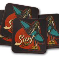 Surfer Girl Untersetzer Set | Fun Surfer Untersetz