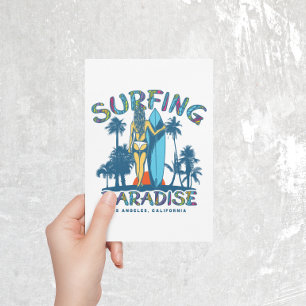 Surfer Girl Vintag California Postkarte