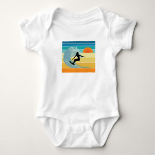 Surfer Girl Vintag Sunset Baby Strampler