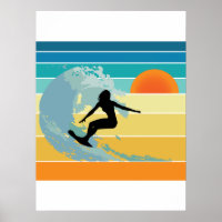 Surfer Girl Vintag Sunset