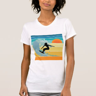 Surfer Girl Vintag Sunset T-Shirt