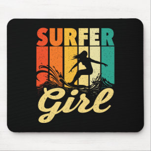Surfer Girl - Wellen Surftrainer Surfboard Liebe Mousepad