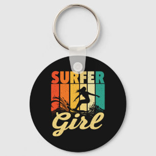 Surfer Girl - Wellen Surftrainer Surfboard Liebe Schlüsselanhänger