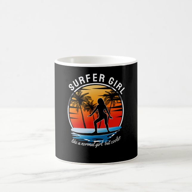 Surfer Girl wie ein normales Mädchen, aber Cooler Kaffeetasse (Mittel)