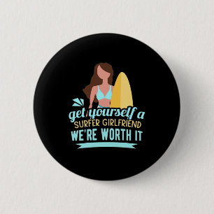 Surfer Girlfriend Button