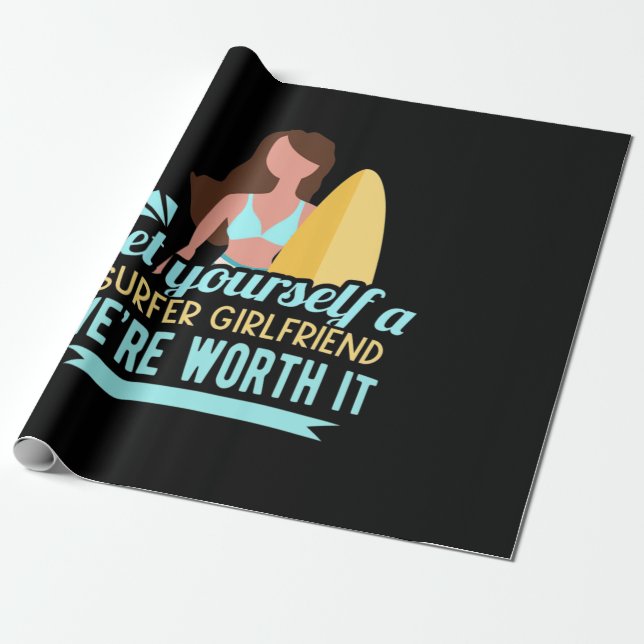 Surfer Girlfriend Geschenkpapier (Ungerollt)