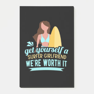 Surfer Girlfriend Post-it Klebezettel