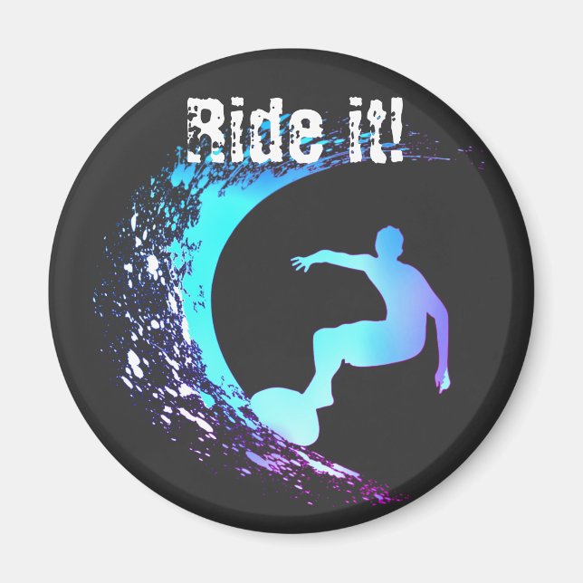 Surfer Graffiti Style Magnet (Vorne)