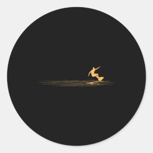 Surfer Grafik Surfbrett Vintage Surfen Für Surfer Runder Aufkleber
