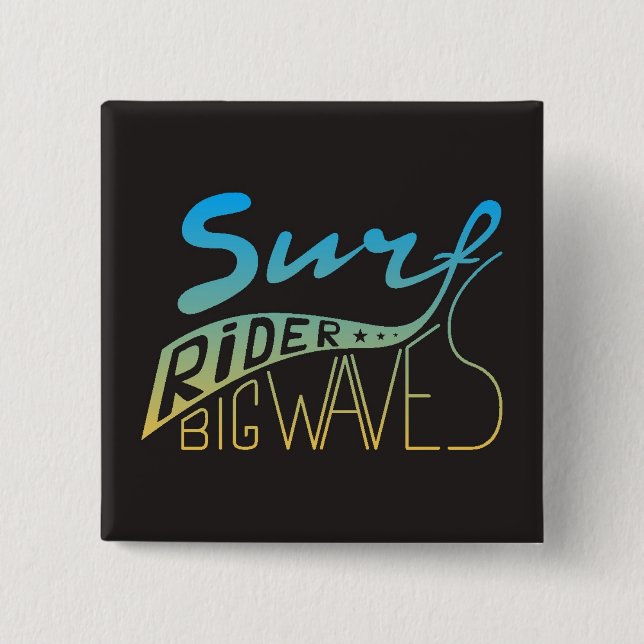 Surfer große Wellen Button (Vorderseite)