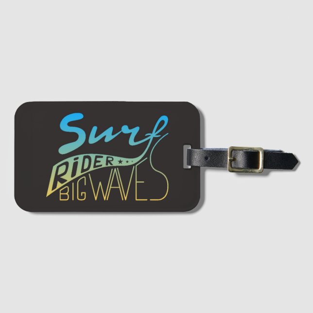 Surfer große Wellen Gepäckanhänger (Vorderseite (Horizontal))