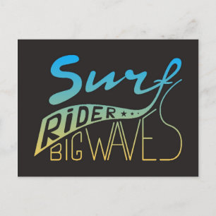 Surfer große Wellen Postkarte