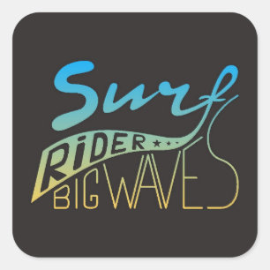 Surfer große Wellen Quadratischer Aufkleber