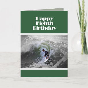 Surfer Happy Achte Geburtstagskarte Karte