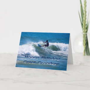Surfer Happy Birthday Great Grandson Karte