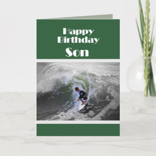 Surfer Happy Birthday Son Card Karte