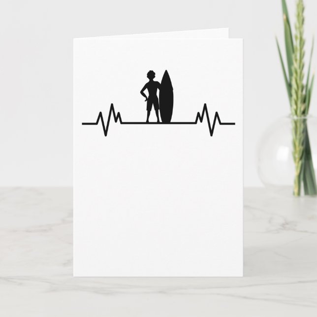 Surfer heartbeat Wellen surfen Welle reiten Gesche Karte (Vorderseite)