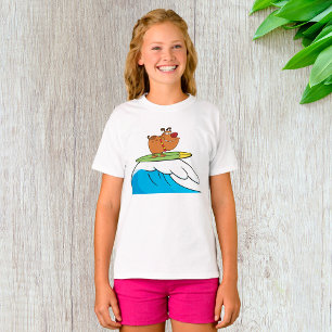 Surfer-Hund Bulldogge reitet auf einer Ozeanwelle T-Shirt