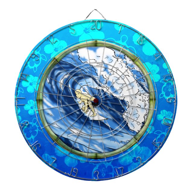 Surfer im Bambuskreis Dartscheibe (vorne)