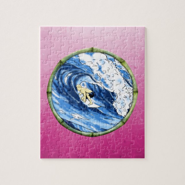 Surfer im Bambuskreis Puzzle (Vertikal)