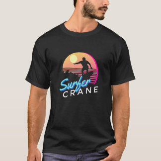 Surfer Kranich Vintage Sommer Vintage Stil Sommer T-Shirt