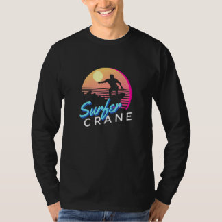 Surfer Kranich Vintage Sommer Vintage Stil Sommer T-Shirt