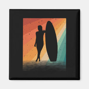 Surfer-Kunst für Frauen Mädchen Surfbrett Wasser S Magnet